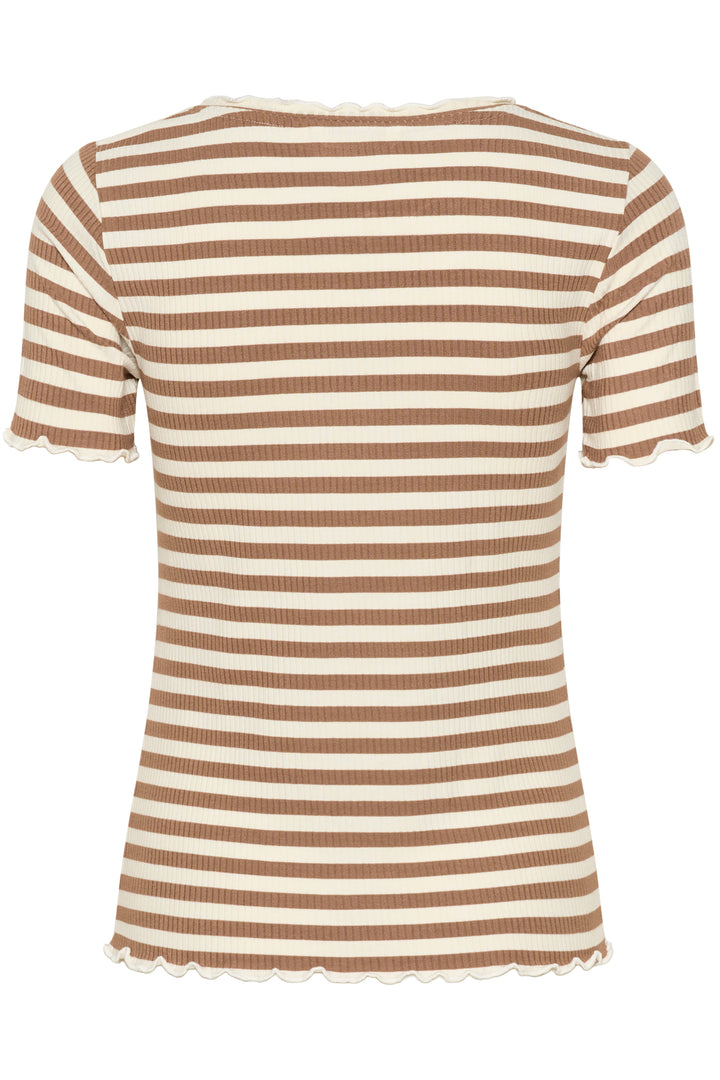 T-shirt avec rayures et finitions ondulées Ribba