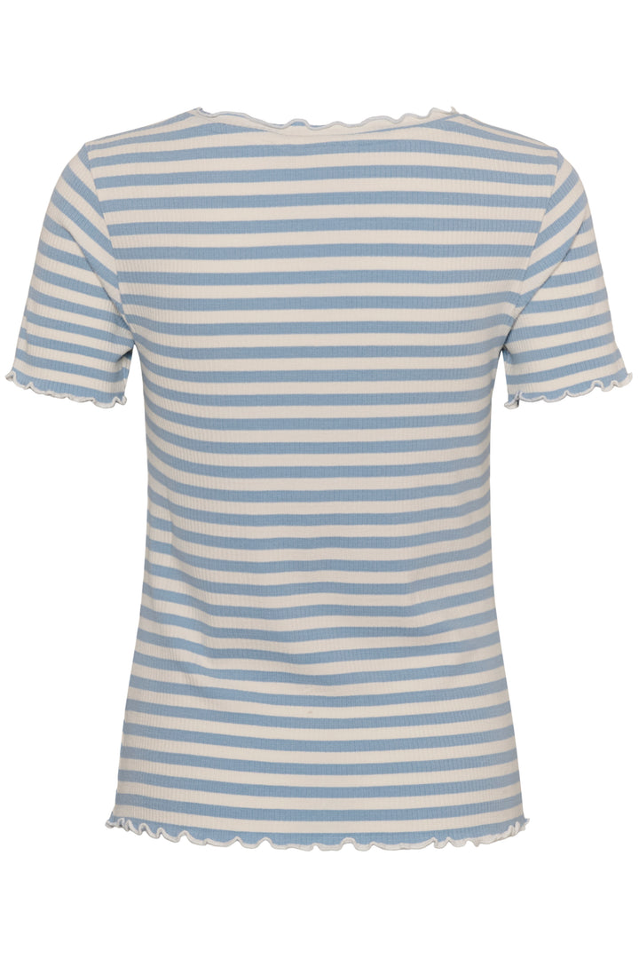 T-shirt avec rayures et finitions ondulées Ribba