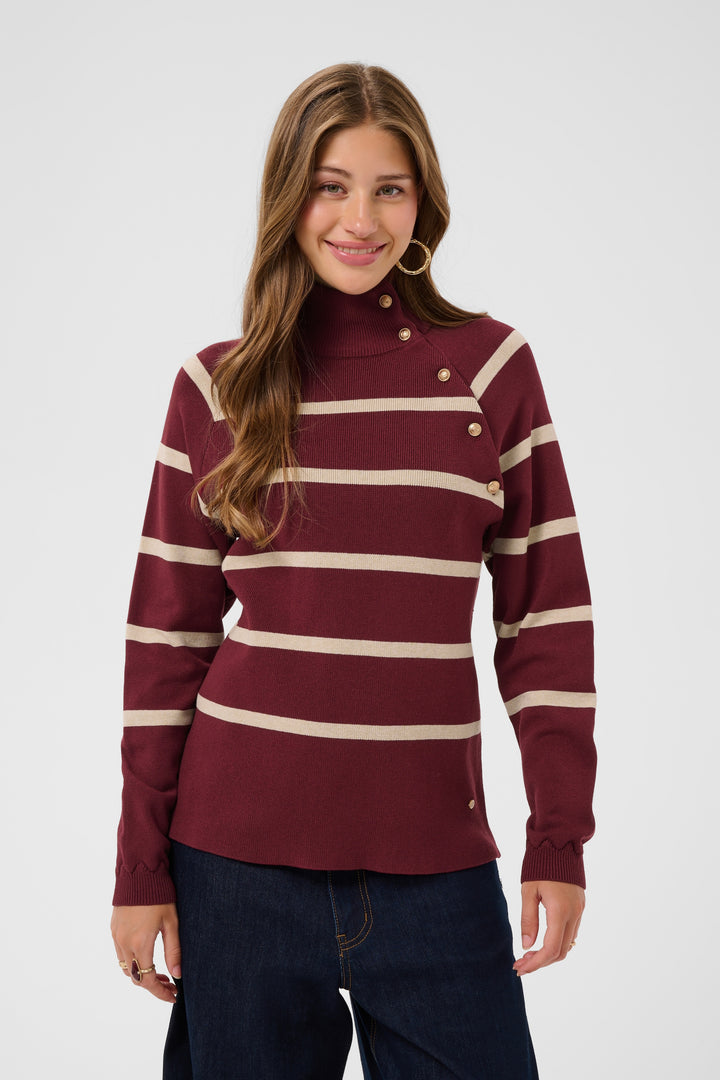 Chandail asymétrique avec boutons sur l’épaule Dela - En tricot de viscose écoresponsable