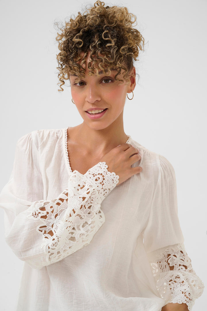 Blouse tissée à manches longues