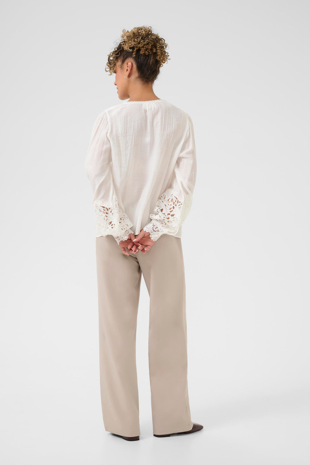 Blouse tissée à manches longues