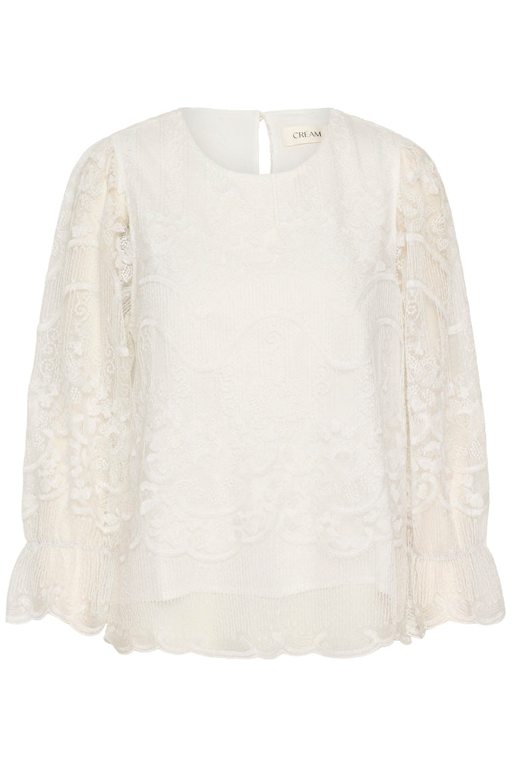 Blouse à manches transparentes et broderies