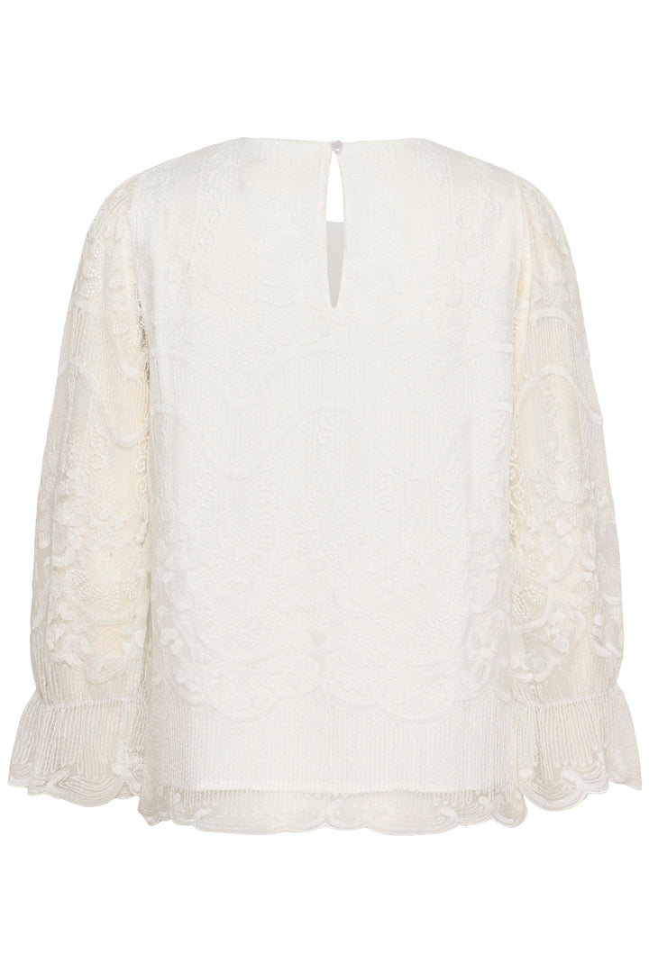 Blouse à manches transparentes et broderies