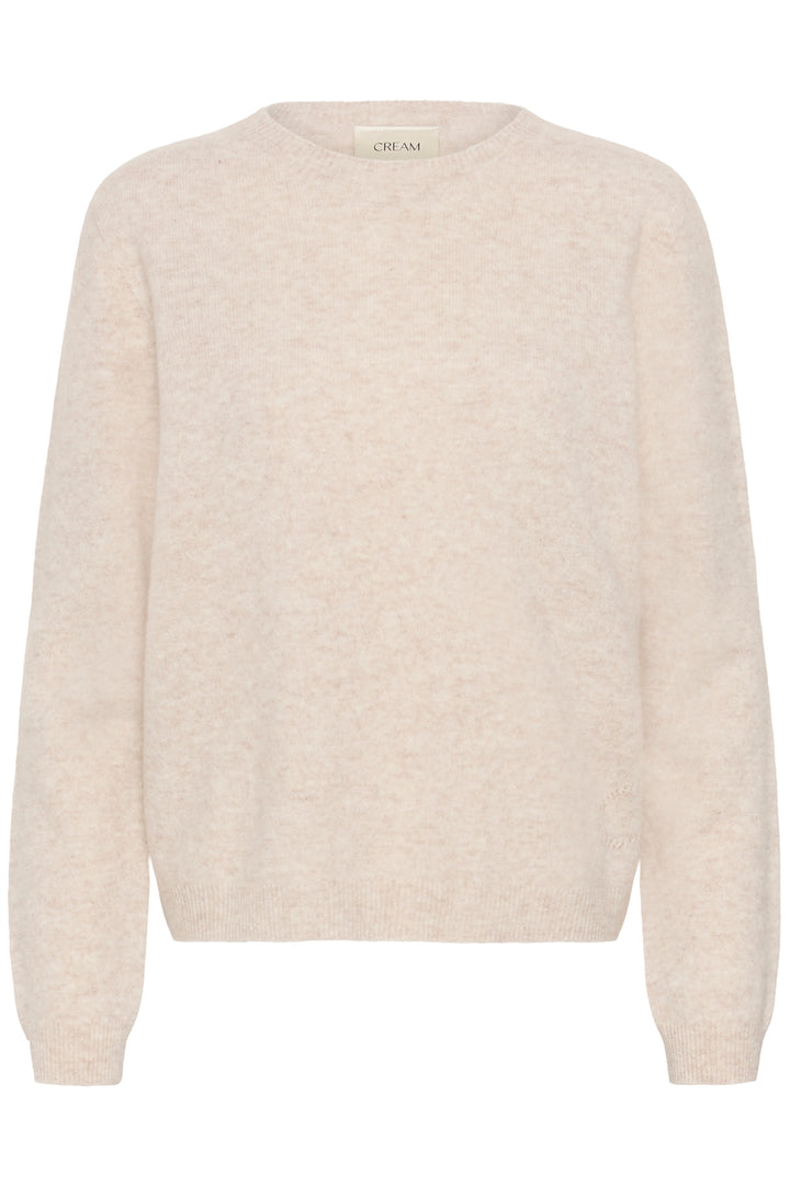 Pull en laine naturelle Mela - Col rond et coupe régulière