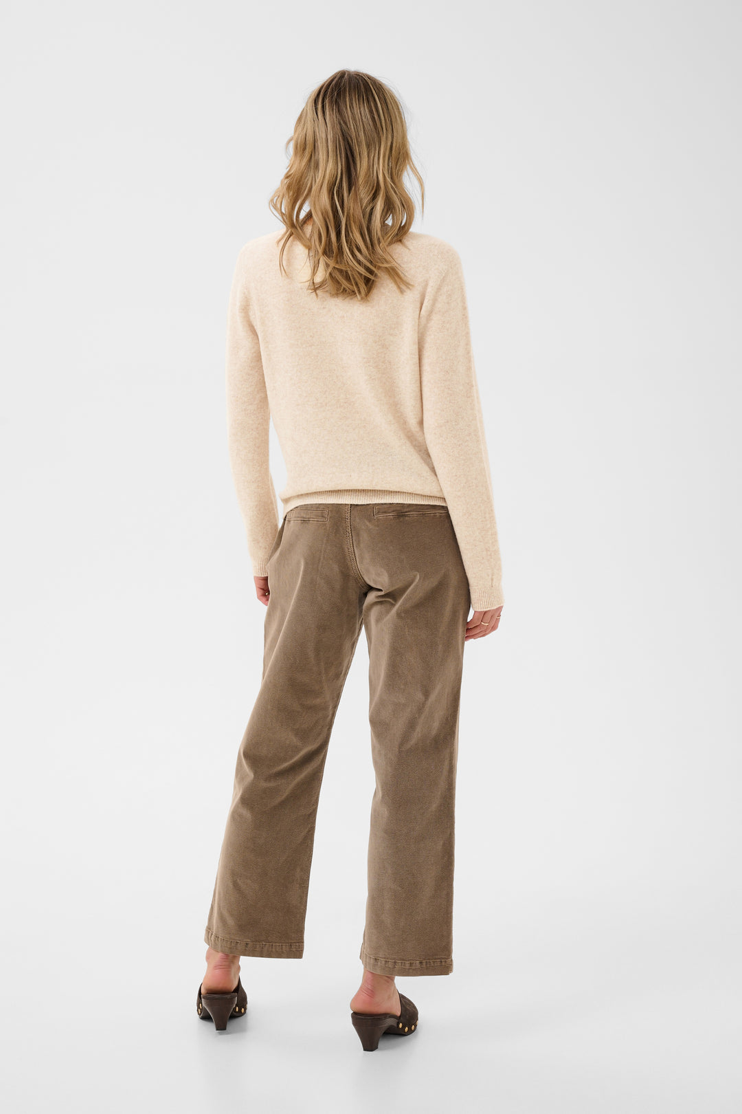 Pull en laine naturelle Mela - Col rond et coupe régulière