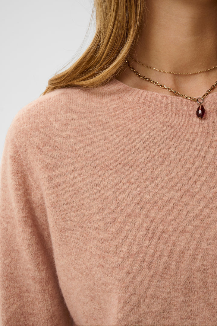 Pull en laine naturelle Mela - Col rond et coupe régulière