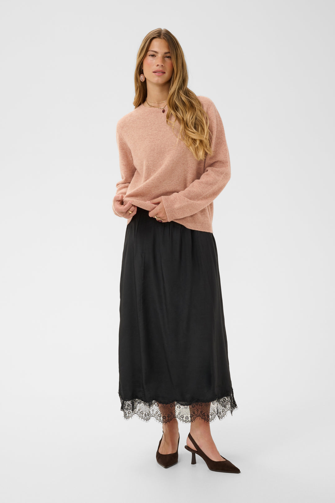 Pull en laine naturelle Mela - Col rond et coupe régulière