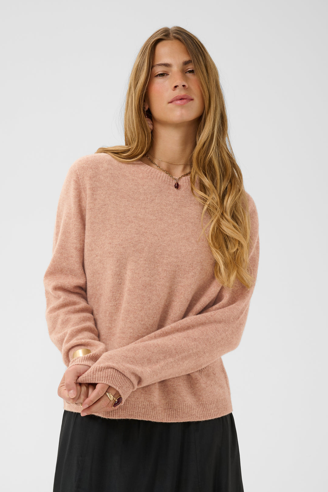 Pull en laine naturelle Mela - Col rond et coupe régulière