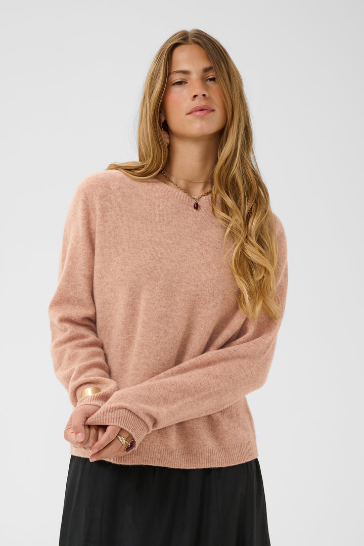 Pull en laine naturelle Mela - Col rond et coupe régulière