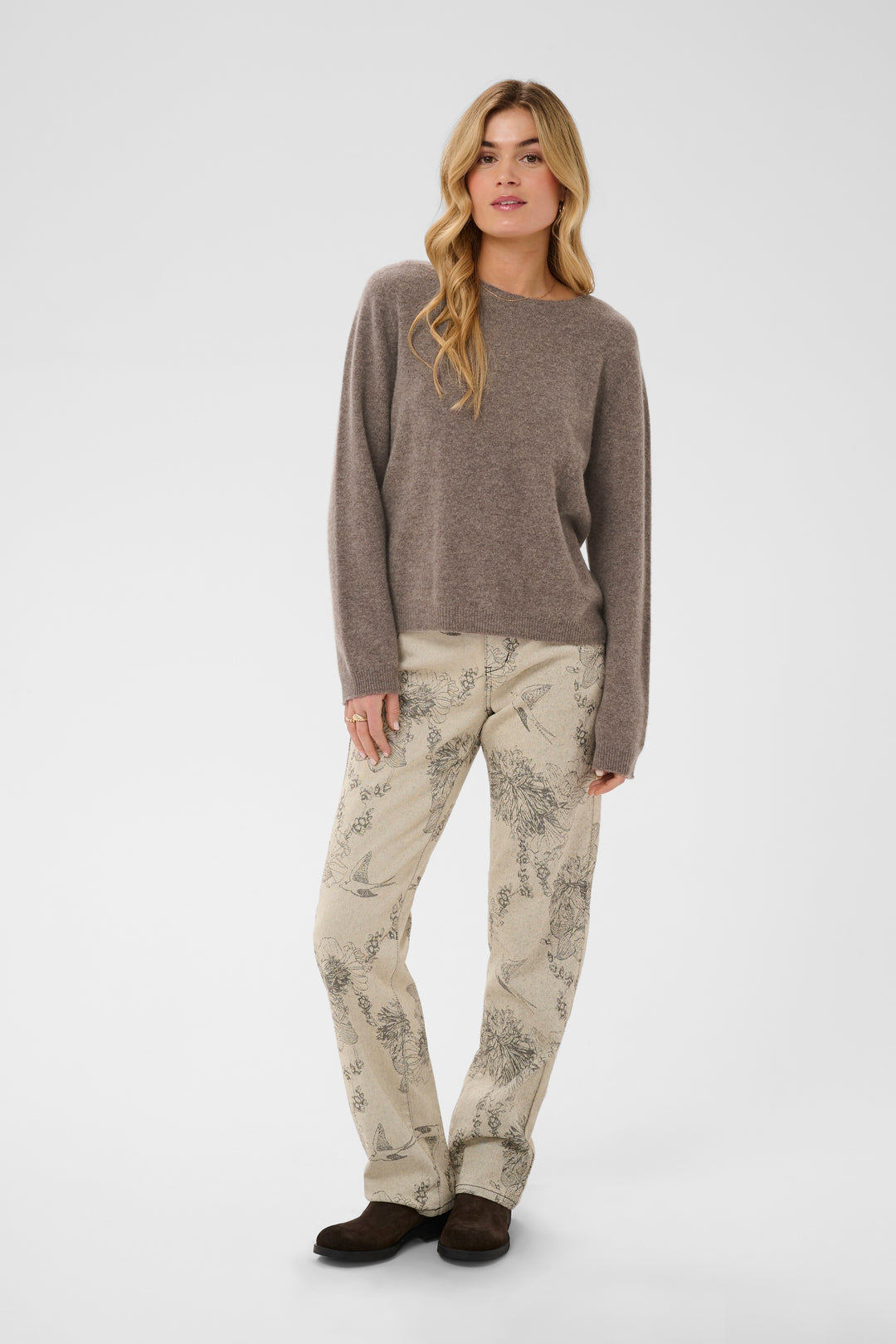 Pull en laine naturelle Mela - Col rond et coupe régulière