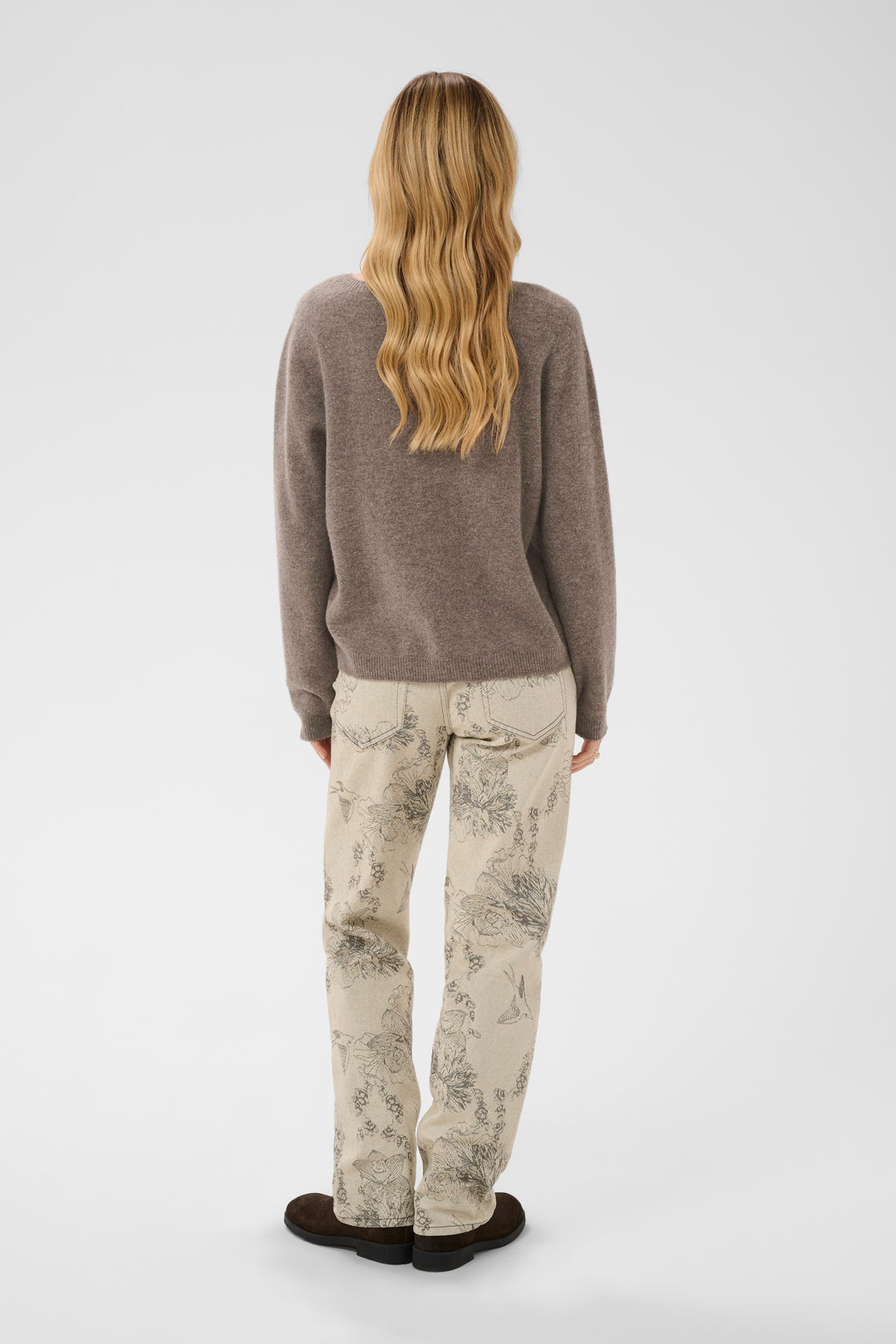 Pull en laine naturelle Mela - Col rond et coupe régulière