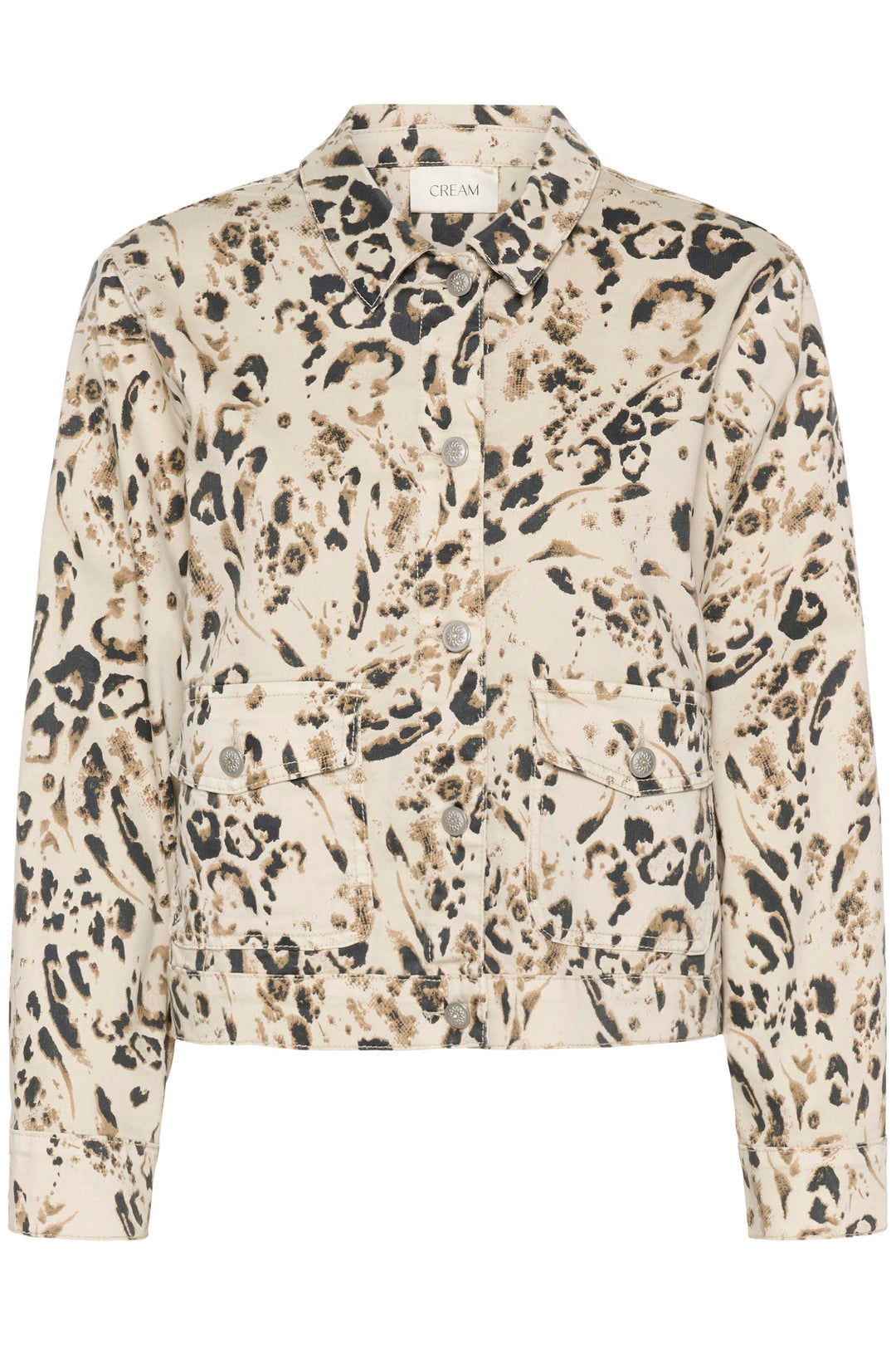 Veste en denim imprimé léopard Suara