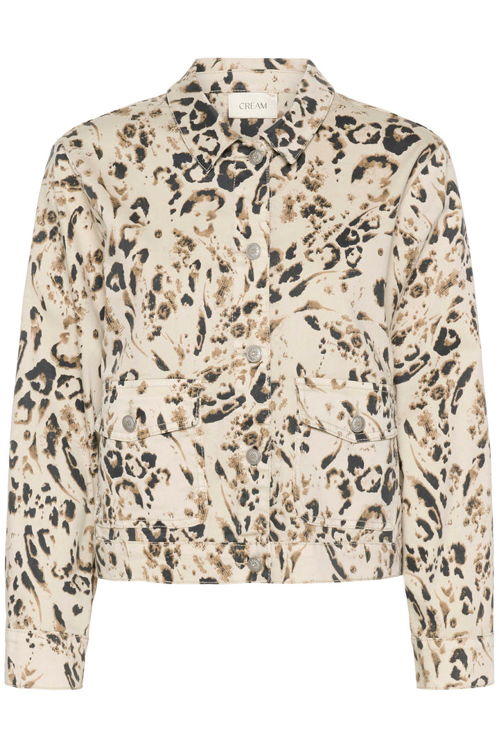 Veste en denim imprimé léopard Suara