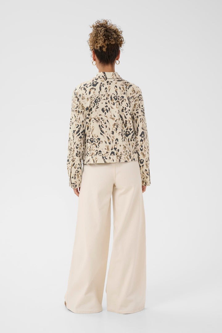 Veste en denim imprimé léopard Suara