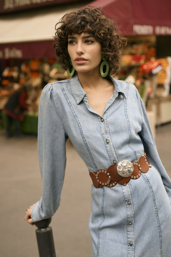 Robe chemise denim Ellie