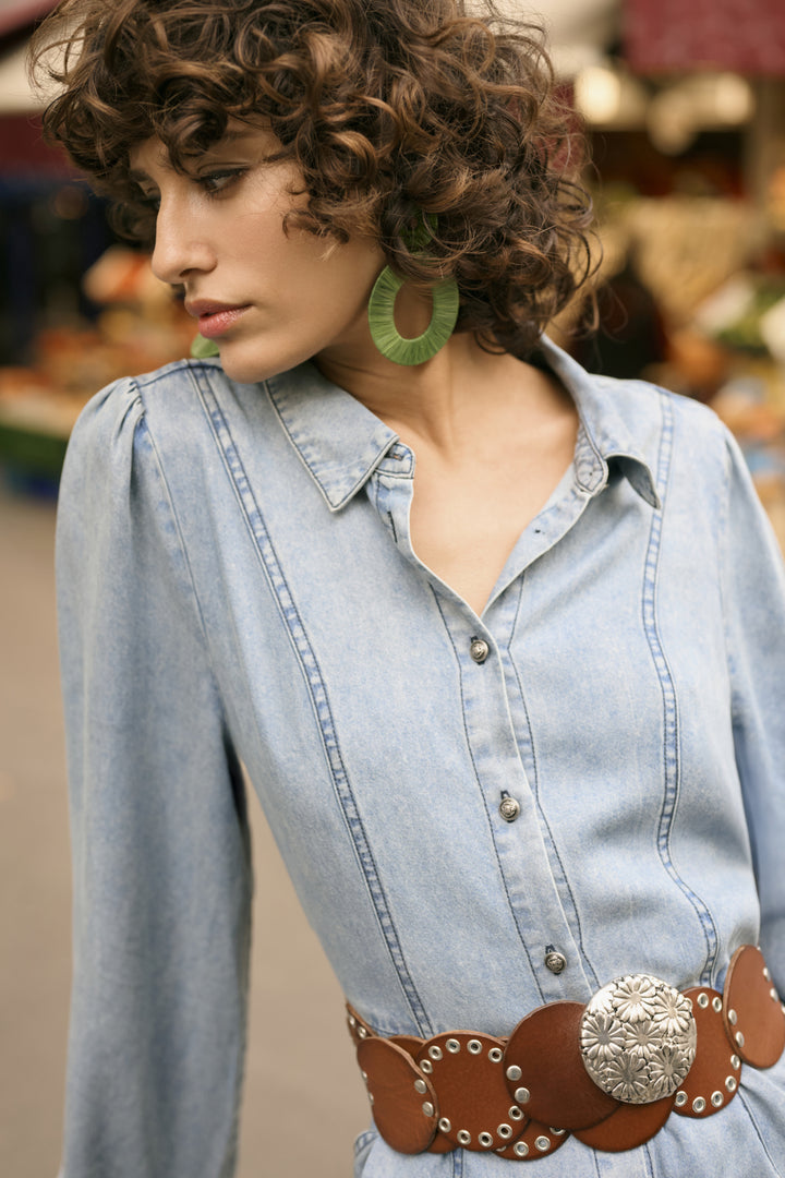 Robe chemise denim Ellie
