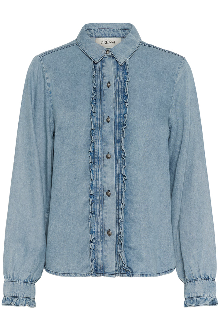 Chemise en denim de lyocell avec volants Ellie