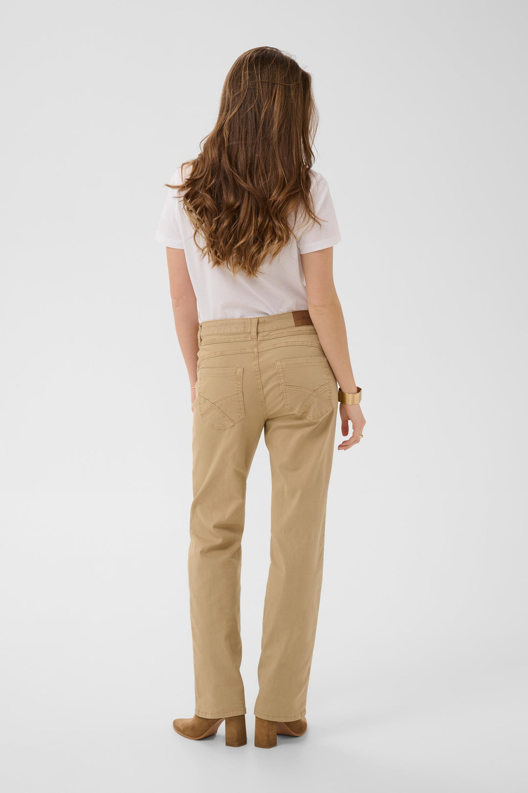 Pantalon taille mi-haute en coton extensible Sophia - Coupe classique Coco Fit