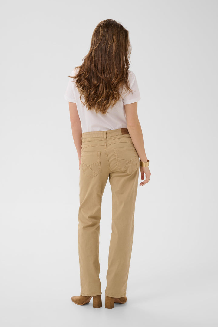 Pantalon taille mi-haute en coton extensible Sophia - Coupe classique Coco Fit
