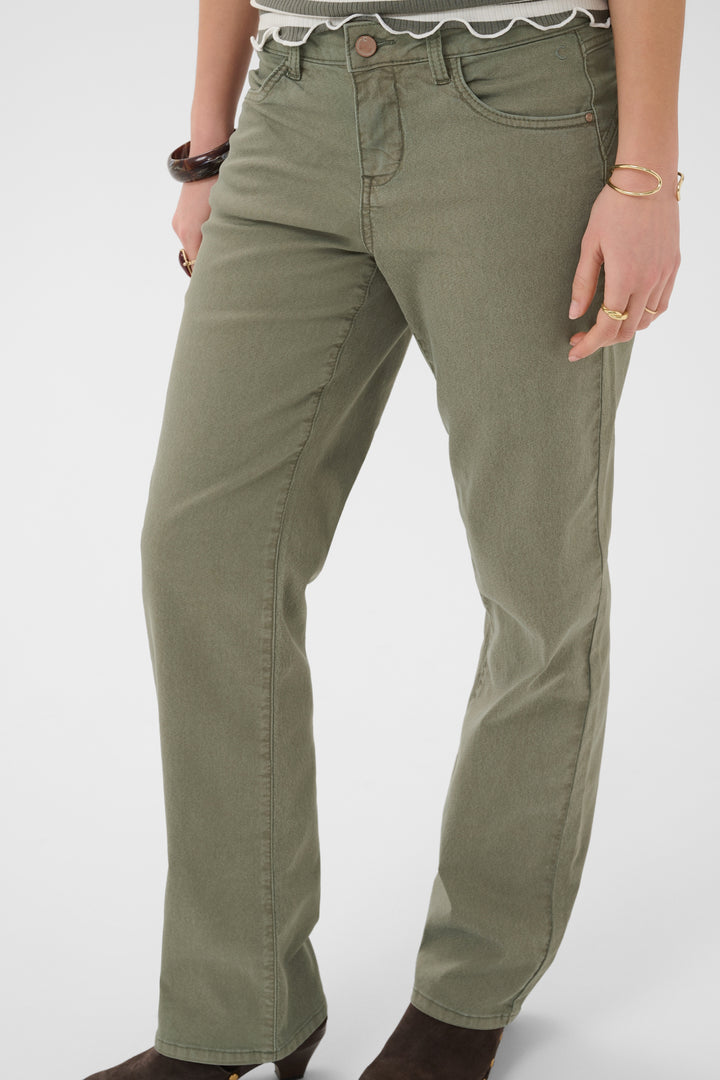 Pantalon taille mi-haute en coton extensible Sophia - Coupe classique Coco Fit