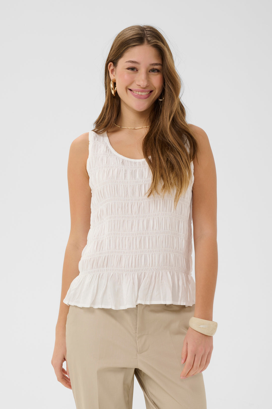 Blouse texturé sans manches Henva - Viscose LENZING™ ECOVERO™