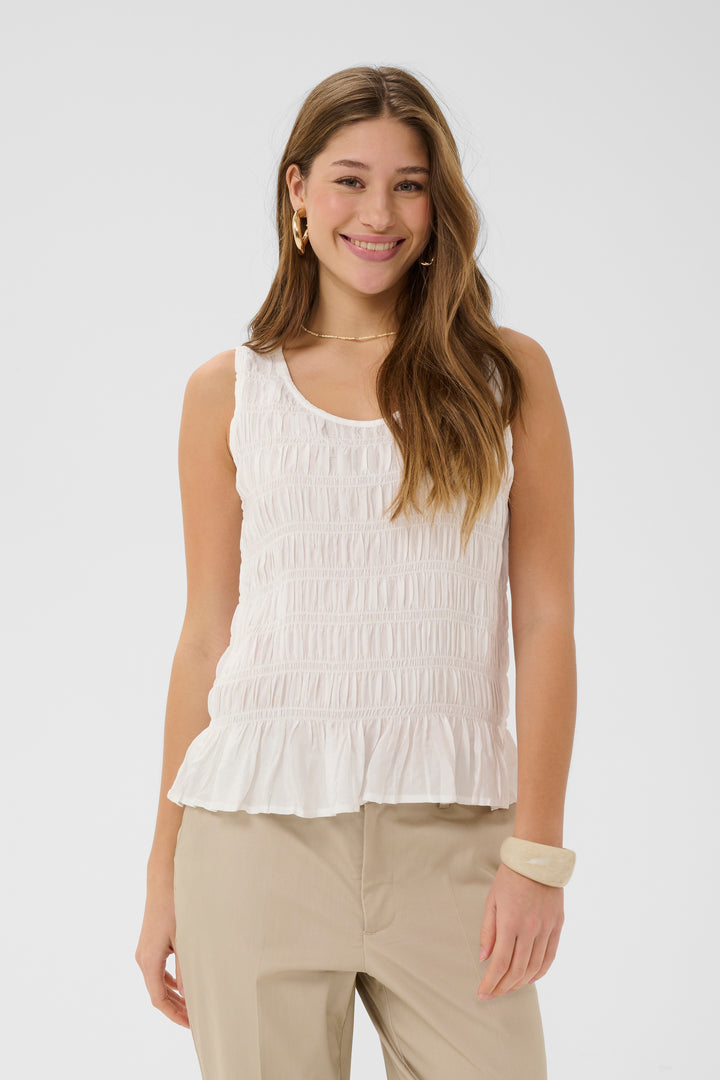 Blouse texturé sans manches Henva - Viscose LENZING™ ECOVERO™