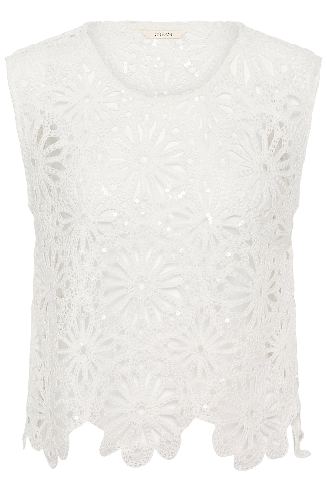 Haut sans manches Merinda - Dentelle florale ajourée