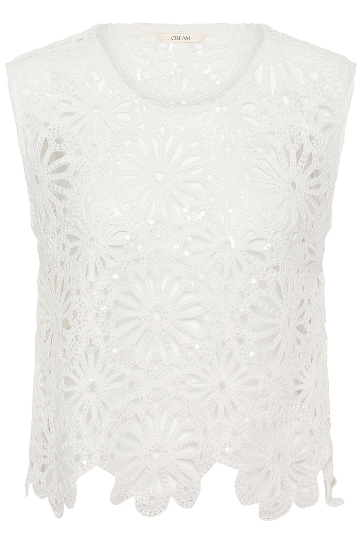 Haut sans manches Merinda - Dentelle florale ajourée