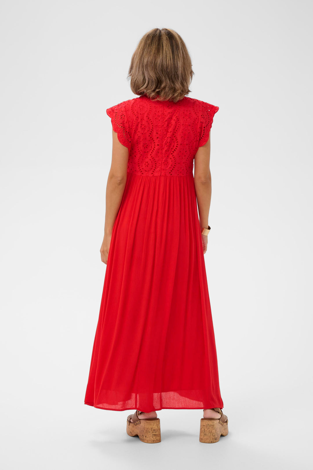 Robe manches courtes Zita - Broderie ajourée