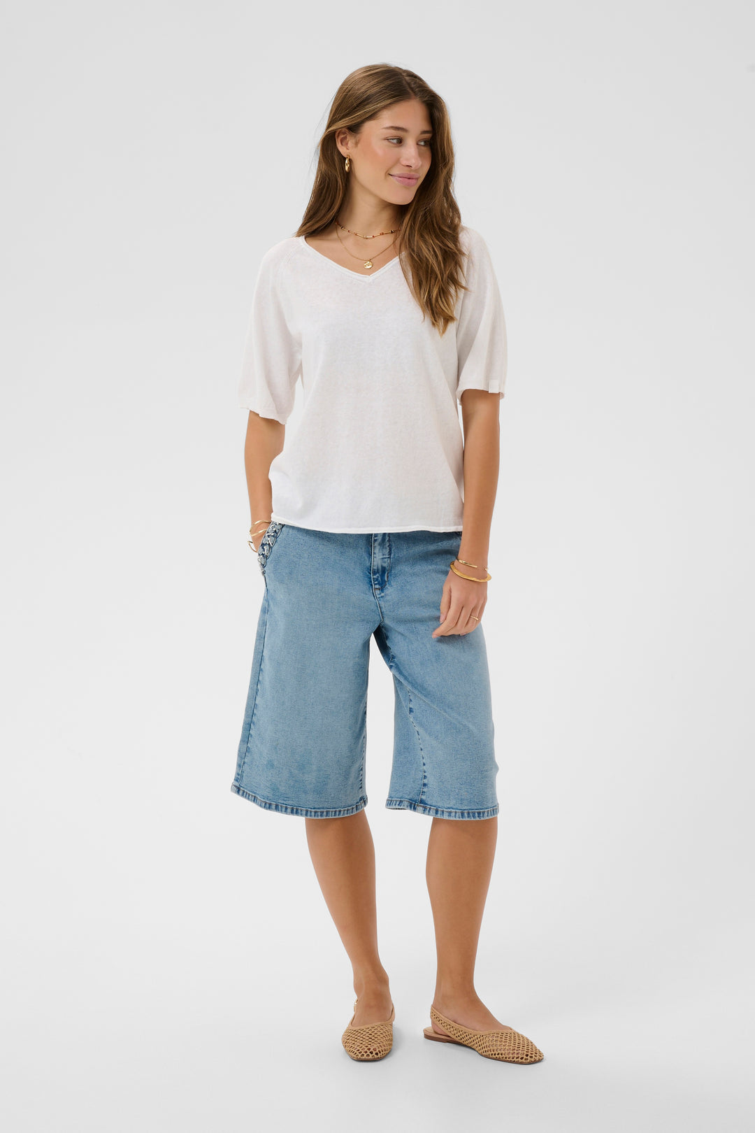 Pull tricoté à coupe ample Romane – Coton et lin