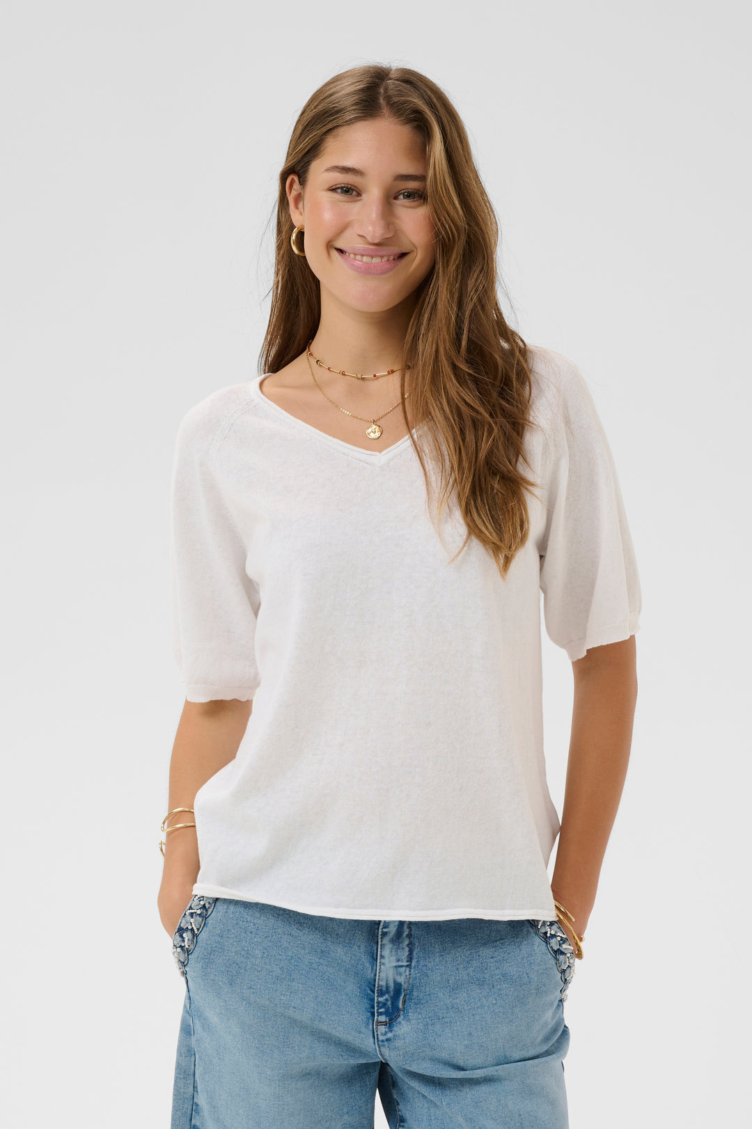 Pull tricoté à coupe ample Romane – Coton et lin