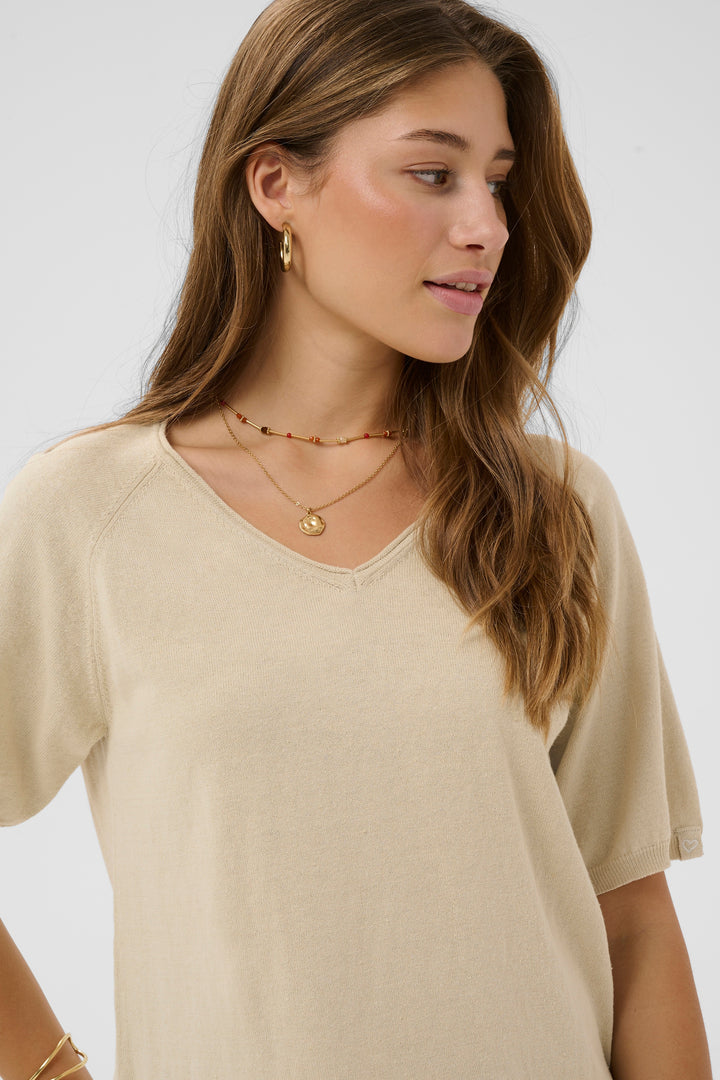 Pull tricoté à coupe ample Romane – Coton et lin