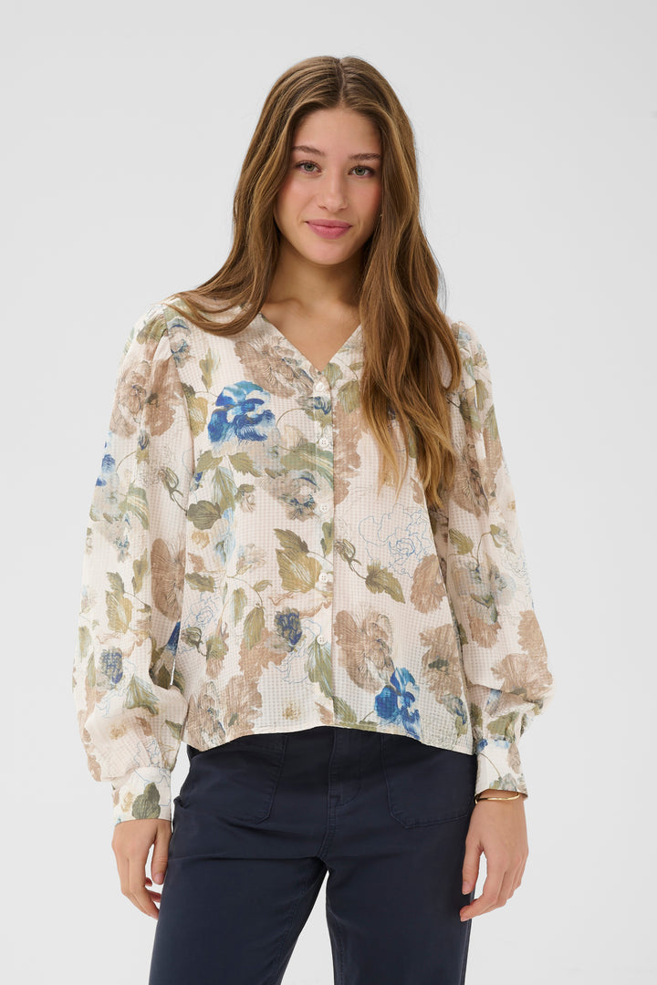 Blouse imprimée à manches longues Lucia - Coupe décontractée