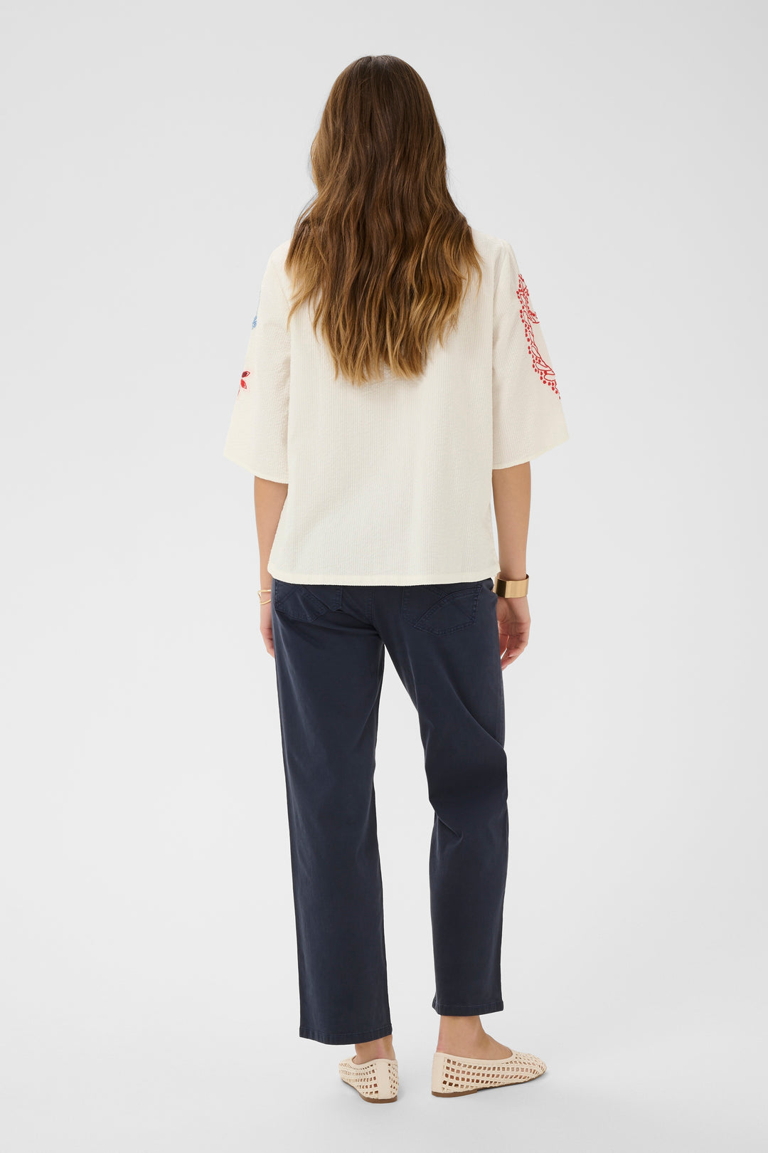 Blouse brodée en coton Rosetta - Détails artisanaux