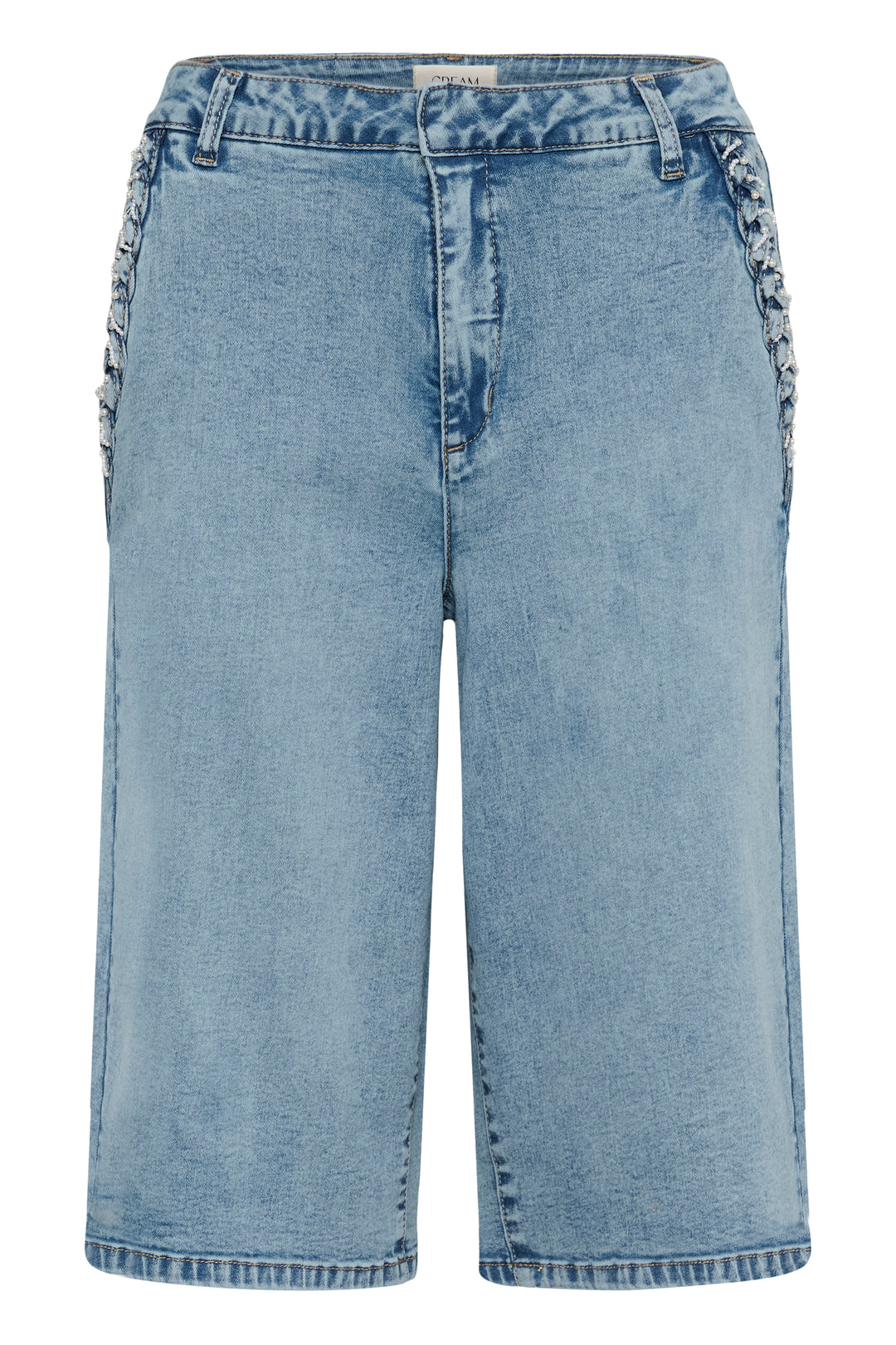 Bermuda en denim Visti - Taille haute et détail tressé