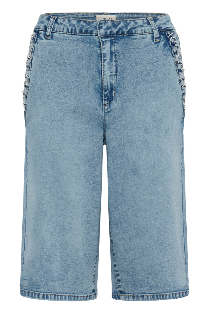 Bermuda en denim Visti - Taille haute et détail tressé