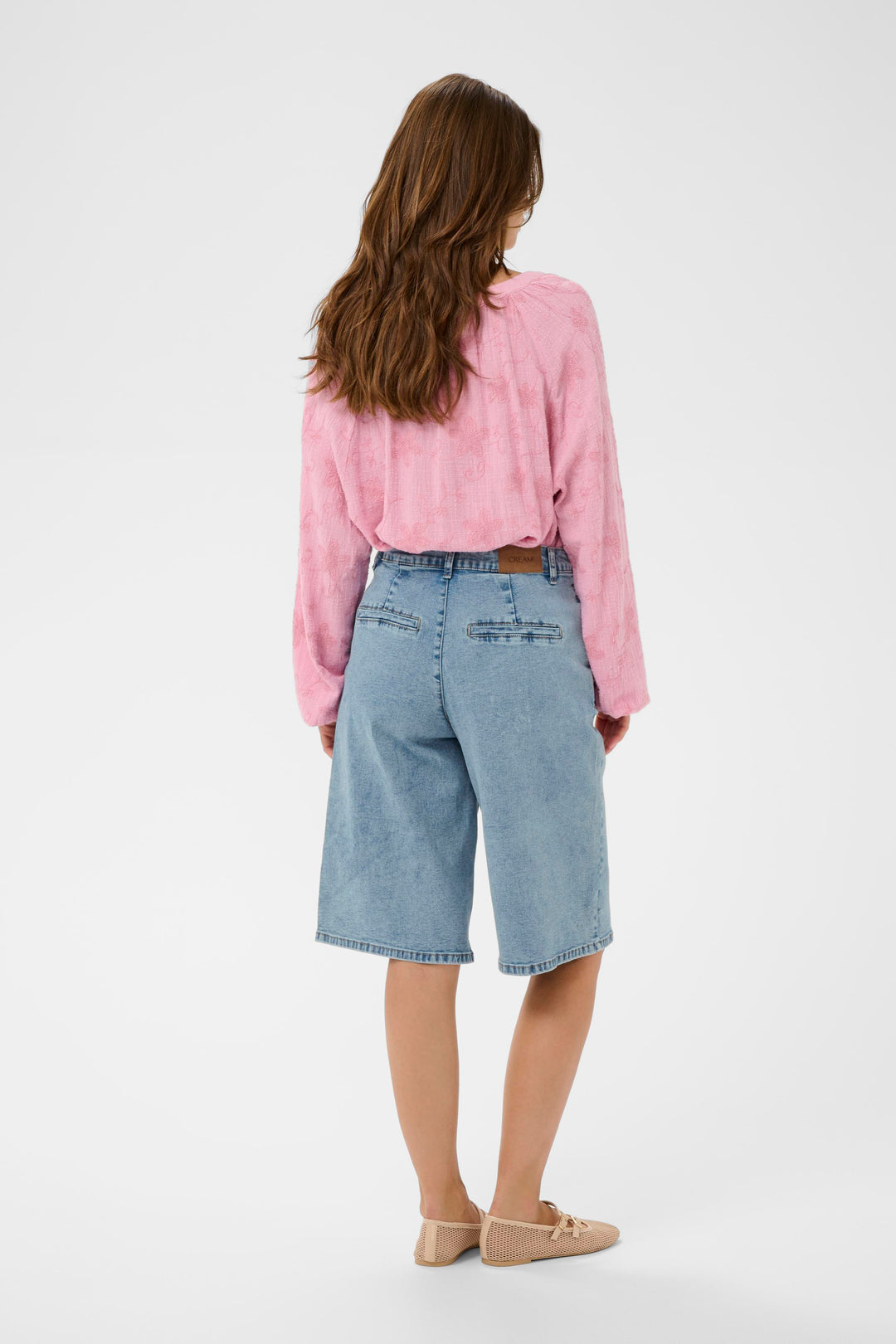 Bermuda en denim Visti - Taille haute et détail tressé