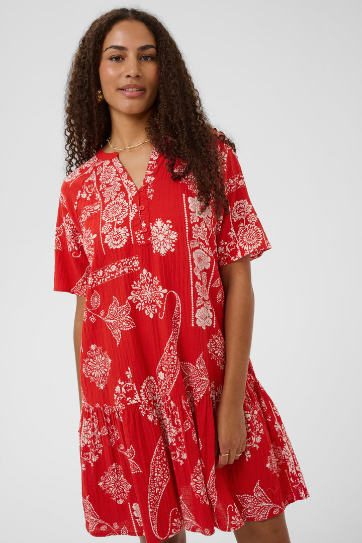 Gianna cotton print dress - Natural drape