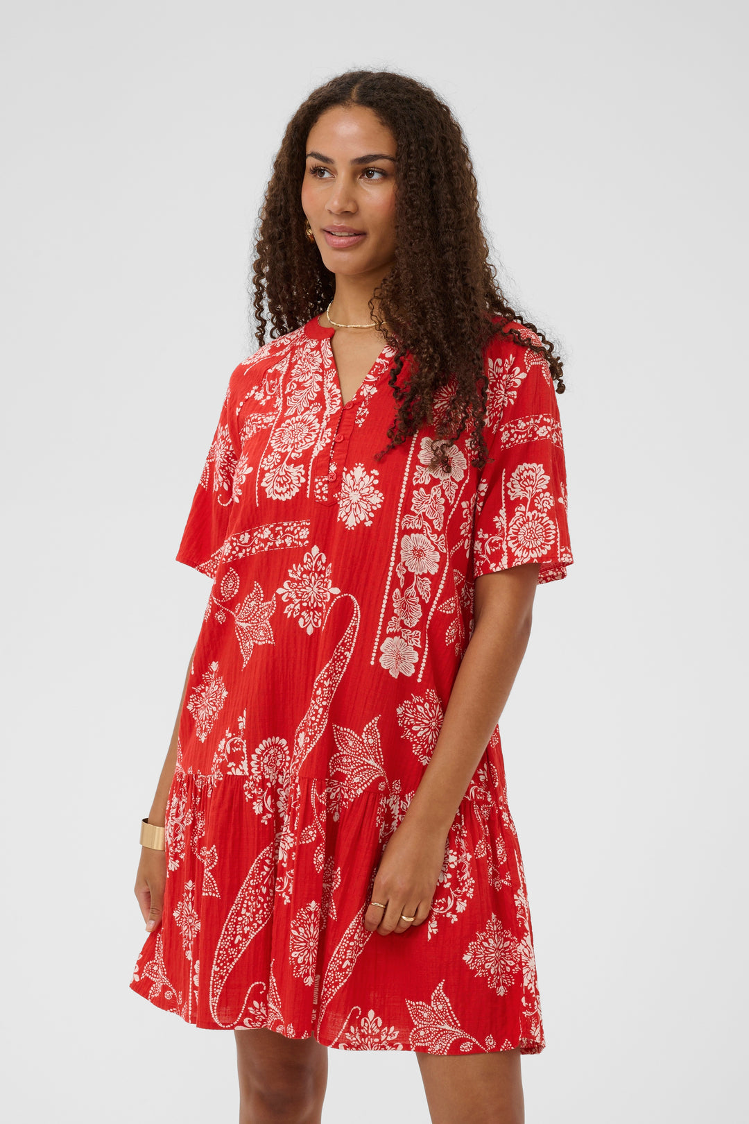 Gianna cotton print dress - Natural drape