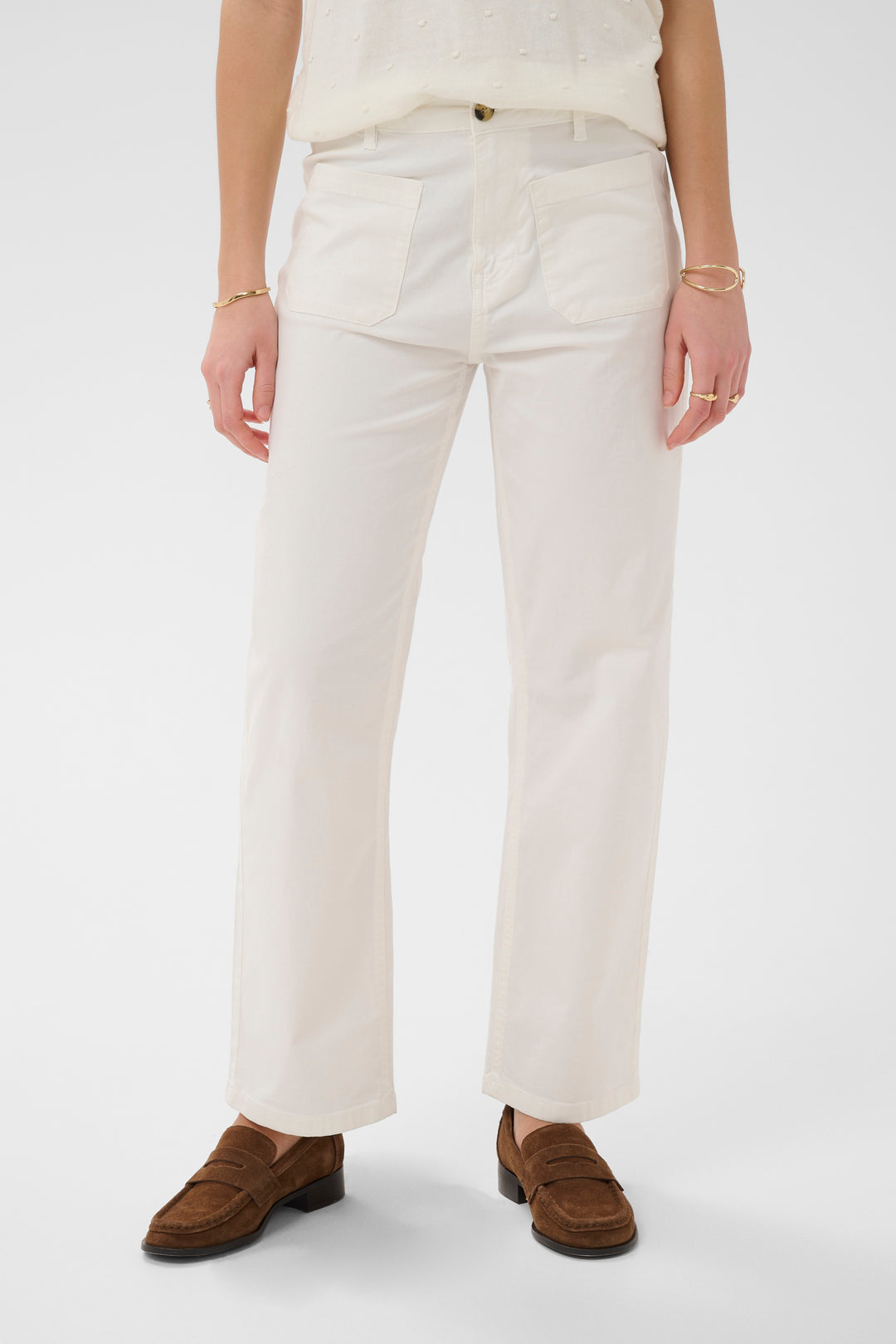 7/8 Berta Trousers - Audrey Fit - Stretch Cotton and High Waist