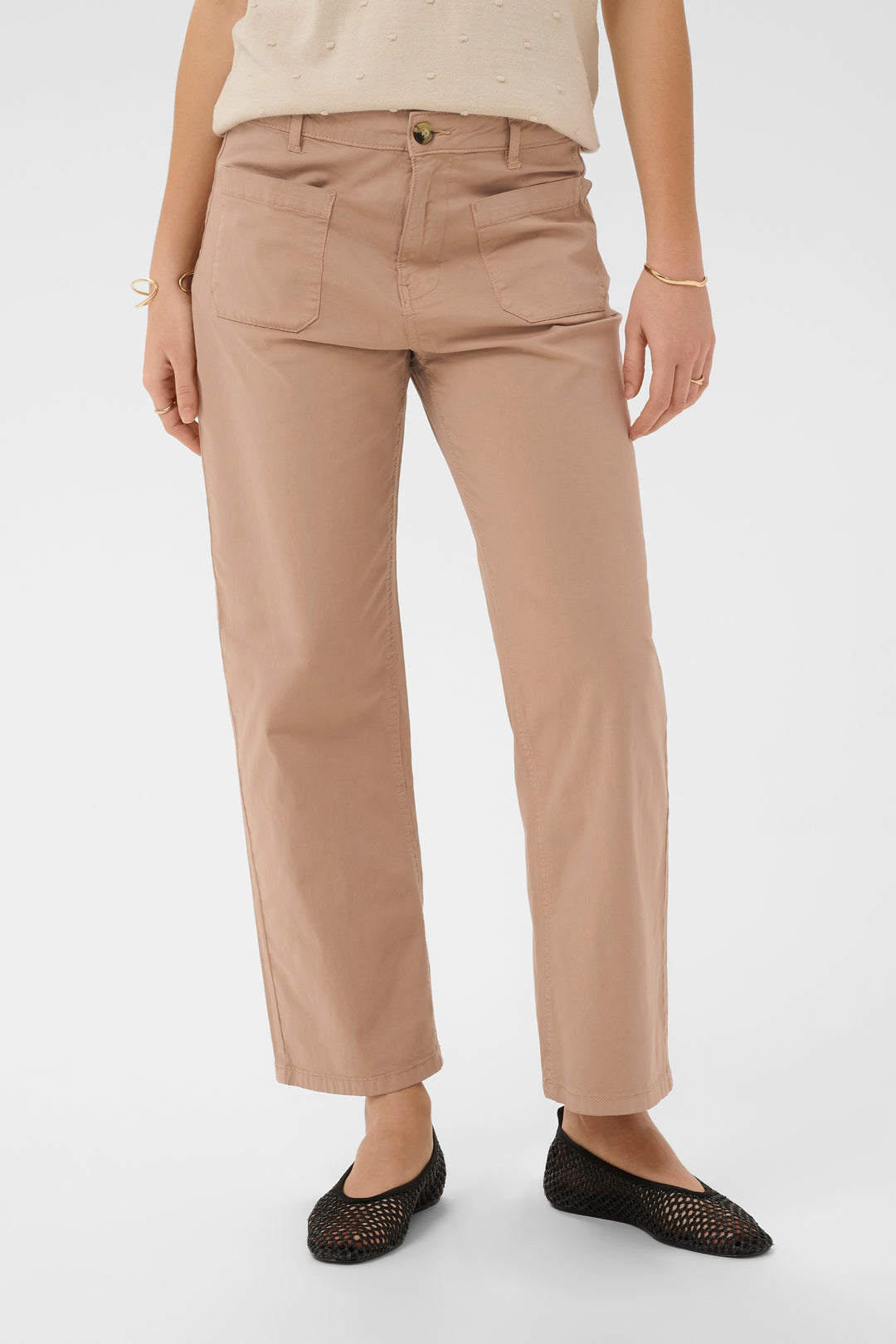 7/8 Berta Trousers - Audrey Fit - Stretch Cotton and High Waist