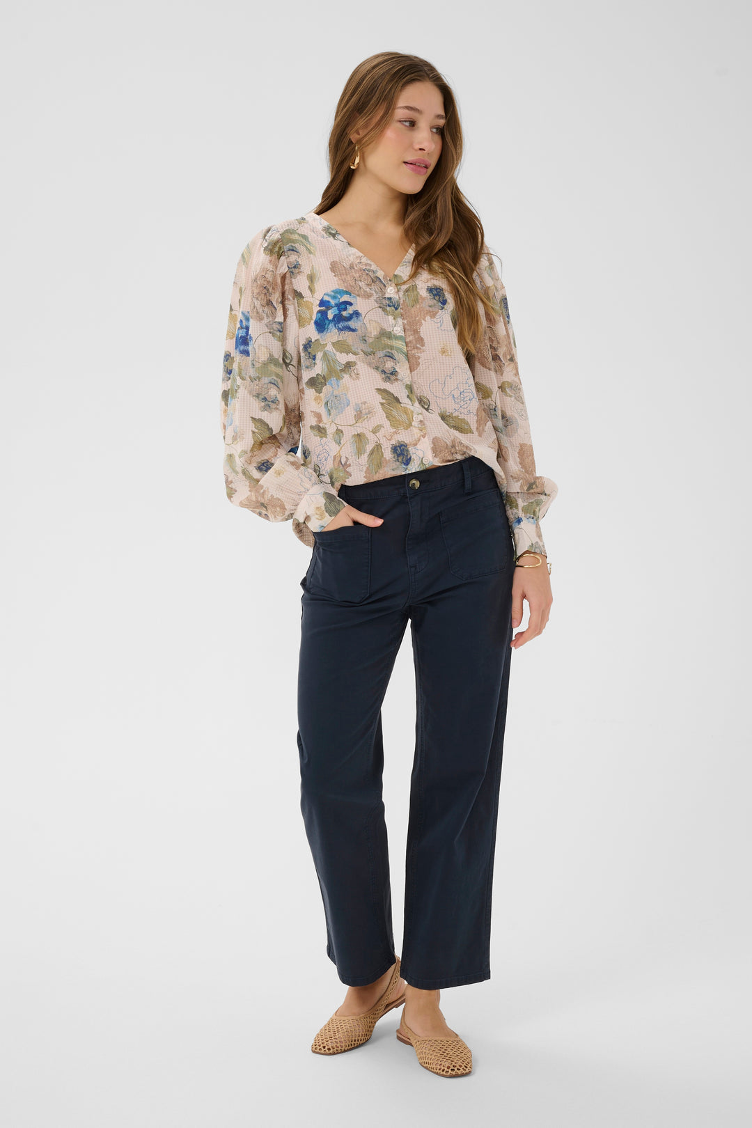 7/8 Berta Trousers - Audrey Fit - Stretch Cotton and High Waist