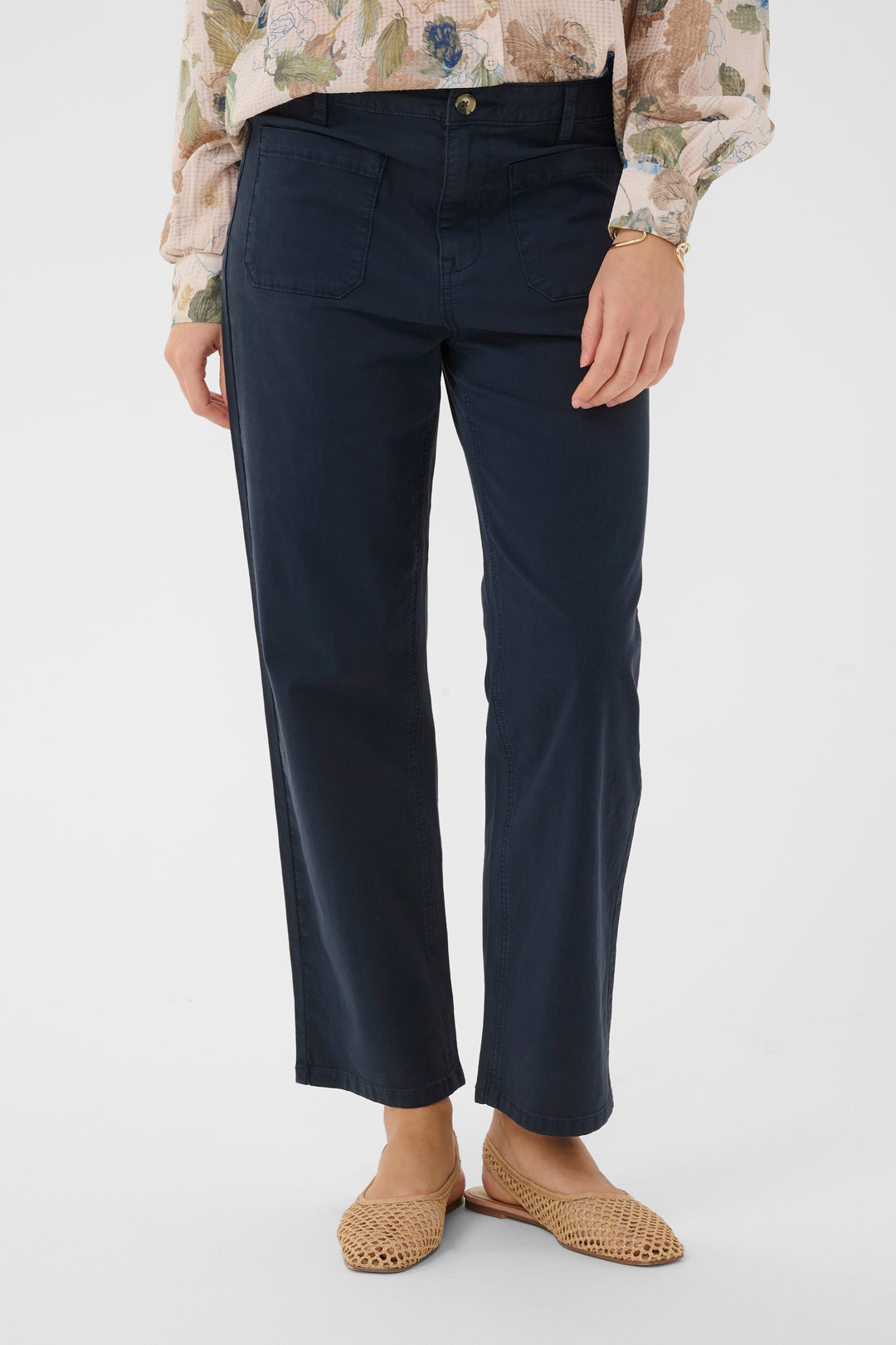 7/8 Berta Trousers - Audrey Fit - Stretch Cotton and High Waist