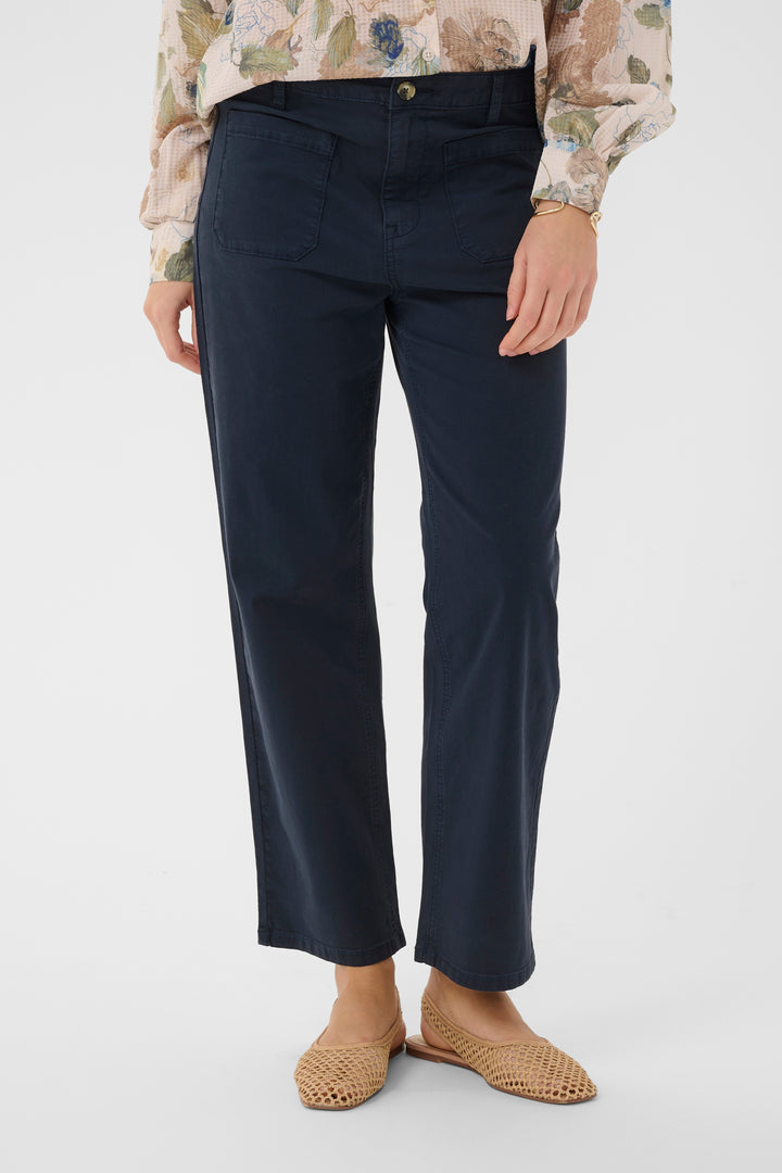 7/8 Berta Trousers - Audrey Fit - Stretch Cotton and High Waist