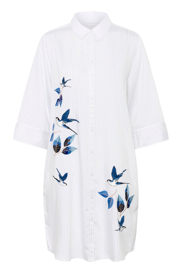 Silje striped shirt dress - Delicate print