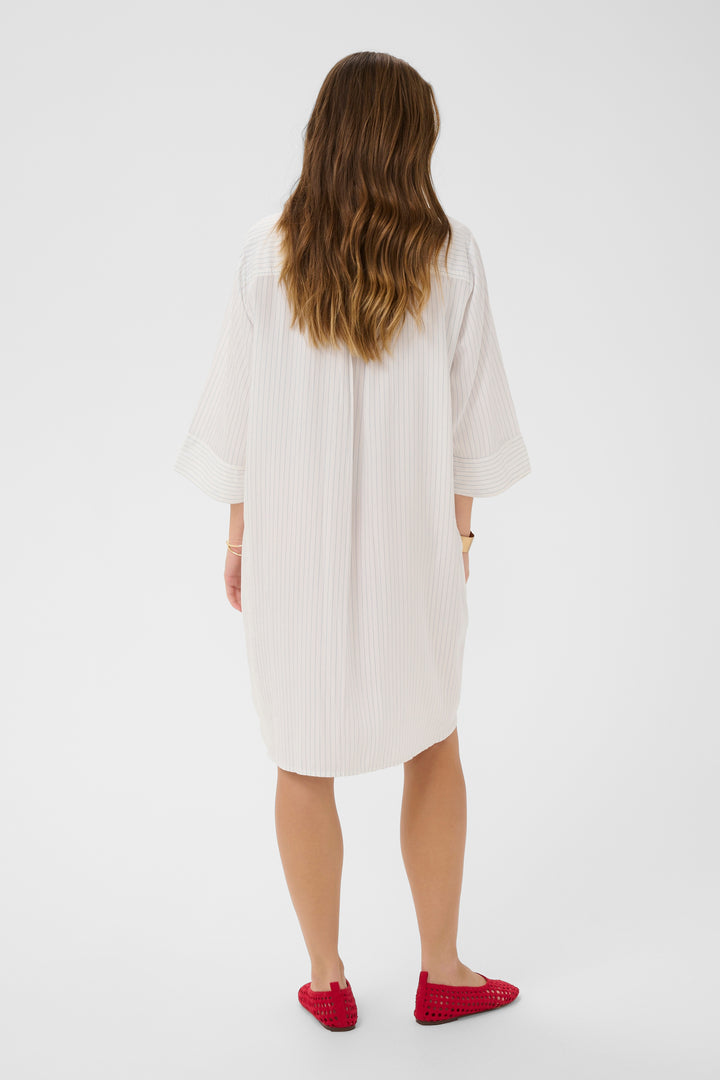 Silje striped shirt dress - Delicate print