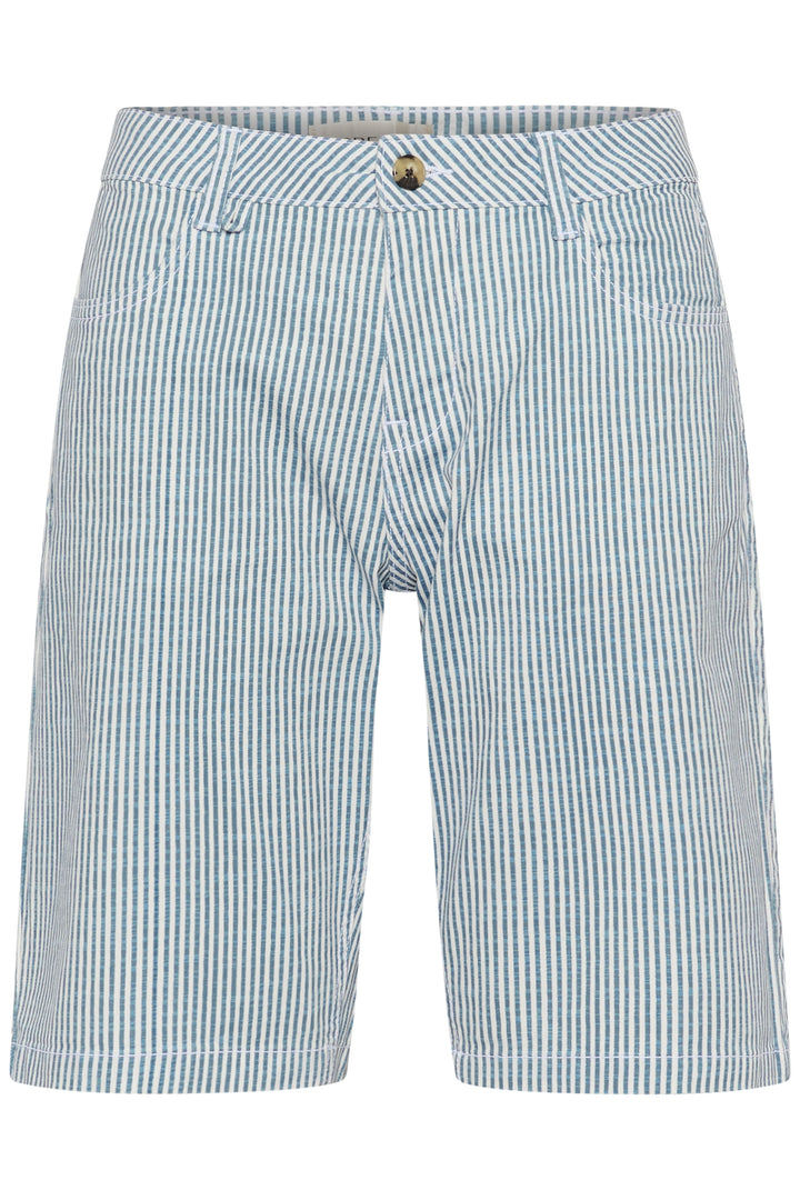 Short ajusté en coton extensible Berta - Coupe droite structurée CocoFit