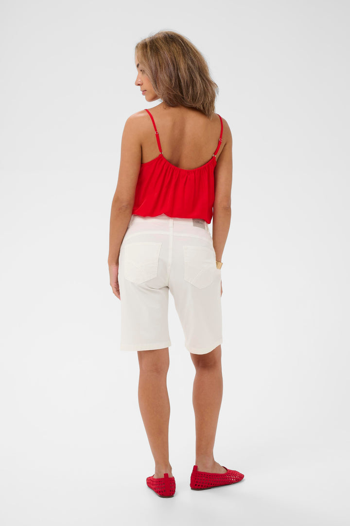 Short ajusté en coton extensible Berta - Coupe droite structurée CocoFit