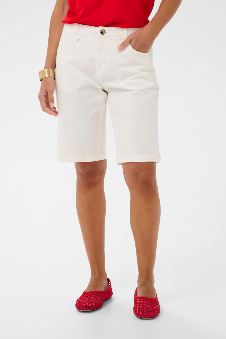 Short ajusté en coton extensible Berta - Coupe droite structurée CocoFit