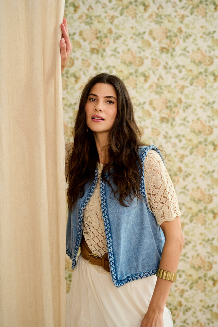 Veste sans manches Rina - Denim extensible